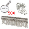 Silver Plated Metal Blank Keyring Keychain Split Ring Keyfob Key Holder Rings Women Men DIY Key Chains Accessories