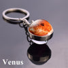 Solar System Planet Keyring Galaxy Nebula Space Keychain Moon Earth Sun Mars Art Picture Double Side Glass Ball Key Chain