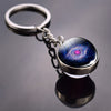 Solar System Planet Keyring Galaxy Nebula Space Keychain Moon Earth Sun Mars Art Picture Double Side Glass Ball Key Chain